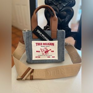 True Religion denim mini tote crossbody bag